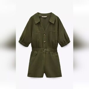 Linen Olive Green Jumpsuit